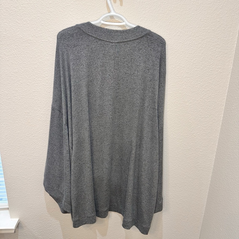 Lane Bryant Cacique SLEEP Gray Cardigan 26/28 Lounge Kimono Comfort Cozy Soft - Picture 6 of 6